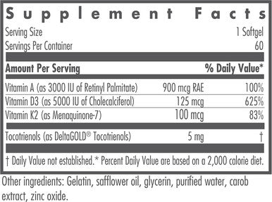NutriCology Vitamin D3 Complete 5000 High Potency for Bone and Immunce Support 60 Softgels