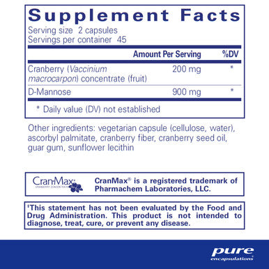 Pure Encapsulations Cranberry/dMannose 90 vcaps