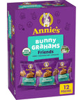 Annie's Organic Friends Bunny Grahams, Chocolate Chip, Chocolate, and Honey Baked Graham Snacks, 11.25 oz