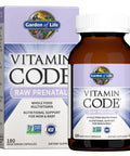 Garden of Life Vitamin Code Raw Prenatal Multivitamin, Whole Food Prenatal Vitamins with Iron, Folate not Folic Acid, Probiotics, Best Vegetarian Non-GMO Gluten Free Prenatals for Women, 180 Capsules