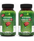 Irwin Naturals Keto-Karma Burn Fat Red - 72 Liquid Soft-Gels Pack Of 2 - Powerful Fat Burner & Keto Diet Support - With Nitric Oxide Booster - 48 Total Servings