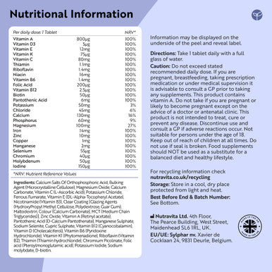 Nutravita Multivitamins and Minerals 365 Vegan Multivitamin Tablets 1 Year Supply Multivitamin Tablets For Men And Women With 26 Essential Active Vitamins and Minerals Made In The Uk By Nutravita