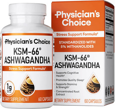 Physician'S Choice - Gut + Mind Bundle: Digestive Enzymes 60ct + KSM-66 Ashwagandha 60ct for Digestive Comfort and Stress + Mood Support