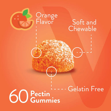 Vitamin C Gummies For Adults & Teens With Zinc & Echinacea - Immune Support Gummies - Immune Booster - Vegan, Gelatin Free, Gluten Free, Gmo - Tasty Vitamin C Chewable Orange Flavored Gummy