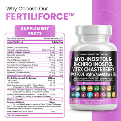 Myo Inositol & D Chiro Inositol 2050Mg Prenatal Vitamins Ashwagandha