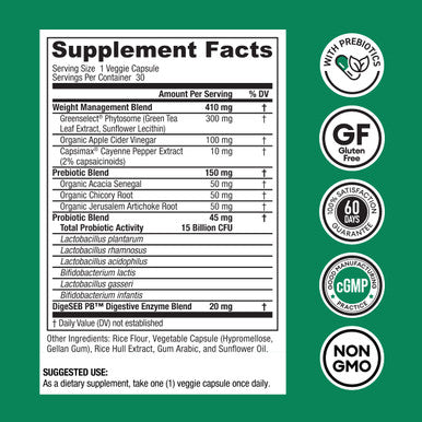 Physician'S Choice Probiotics For Weight Management & Bloating- 6 Probiotic Strains - Prebiotics - Acv - Green Tea & Cayenne