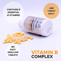 Vitamin B Complex - 180 High Strength Tablets 100 NRV% - 8 Essential B Vitamins - Vitamins B1, B2, B3, B5, B6, B12, Biotin & Folic Acid - UK Made Vegetarian & Vegan