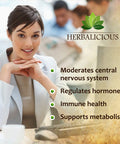 HERBALICIOUS Iodine Sea Kelp Natural Iodine Pure Healthy Thyroid Support Natural Antioxidants Thyroid Support With Iodine Metabolism Energy Immune Booster - 100Caps