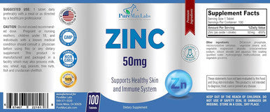YUMMYVITE Zinc Citrate/Oxide 50Mg - Immune Support & Antioxidant Supplement, Skin Health Support - 100 Tablets