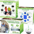 Simply Seniors Gait Belt For Seniors & Positioning Bed Pad With Handles & Commode Liners - Transfer Gate Belts With Handles For Lifting Elderly - Reusable & Washable Draw Sheets - 100 Strong Portable Toilet Bags