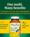 MegaFood Men'S 55+ One Daily - Multivitamin For Men With B12 C And D Vitamins And Zinc - Optimal Aging And Muscle And Bone Health - Vegetarian - Made Without 9 Food Allergens - 90 Tabs