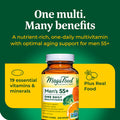 MegaFood Men'S 55+ One Daily - Multivitamin For Men With B12 C And D Vitamins And Zinc - Optimal Aging And Muscle And Bone Health - Vegetarian - Made Without 9 Food Allergens - 90 Tabs