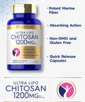 Carlyle Chitosan Supplement 1200Mg | 120 Quick Release Capsules | Non-Gmo, Gluten Free | Ultra Lipo