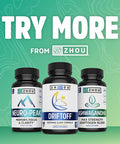 Zhou Calm Now Soothing Support with B Vitamins, Ashwagandha, Magnesium & Zinc, Relax, Focus & Positive Mind, Supports Serotonin Increase, Non-GMO, Vegan, Gluten-Free, 30 Servings - 60 VegCaps