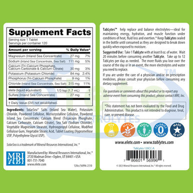 Elete Electrolyte Tablets For Quick Recovery & Hydration ÃƒÂ¢Ã¢â€šÂ¬Ã¢â‚¬Å“ 9 Essential Electrolytes & Zero Sugar - Electrolyte Supplements For Supporting Energy, Endurance, And Hydration - 120 High Value Servings