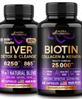 NUTRAHARMONY Liver Support Detox Blend & Biotin, Collagen Capsules