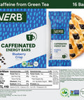 Verb Energy - Blueberry Crisp Caffeinated Snack Bars - 110-Calorie Energy Bar - Keto Friendly Nutrition Bars - Vegan Snacks - Gluten With Organic Green Tea, 26G (Pack Of 16)