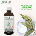 PUROLEO Eucalyptus Essential Oil, 4 FL OZ/120 ML (Large Bottle) 100% Pure | Natural Aromatherapy Oil for Diffuser Steam Distilled (MADE IN CANADA)