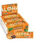 ALOHA Organic Plant Based Protein Bars |Peanut Butter Chocolate Chip | 1.98 Oz (Pack of 12) | Vegan Low Sugar Gluten Free Paleo Low Carb Non-GMO Stevia Free Soy Free No Sugar Alcohols