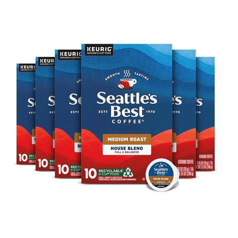 SeattleÃƒÂ¢Ã¢â€šÂ¬Ã¢â€žÂ¢s Best Coffee, Medium Roast K-Cup Coffee Pods, Breakfast Blend, 100% Arabica, 6 Boxes (60 Pods Total)