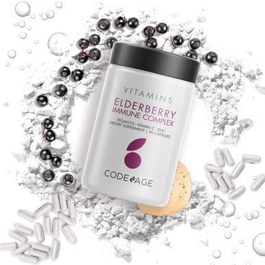 Codeage Organic Black Elderberry Supplement - Vitamin C, D, Zinc - Fermented Black Elderberries Vitamins - Elderberry Extract Pills Concentrate Sambucus Berries Flavonoid - Vegan - 90 Capsules