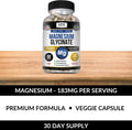 Kaya Naturals Magnesium Glycinate 183mg per Caps Chelated for Maximum Absorption NonGMO NO Gluten Dairy and Soy Supports Muscle and Heart Health 30 Count
