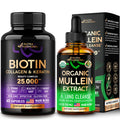 NUTRAHARMONY Organic Mullein Drops & Biotin, Collagen Capsules