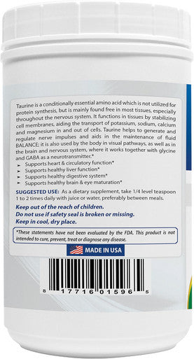 Best Naturals 100% Pure Taurine Powder Form - Taurine 1000mg per Serving - 1 Lb (454 gm) (1 LB (Pack of 1))