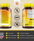 Vitamin D3 4000 Iu & Vitamin K2 100Ug Mk7 (K2Vital ) - Clinically Proven Ingredients Max Strength - 120Capsules Supports Normal Immune System Cholecalciferol & Menaquinone-7 Made In The Uk