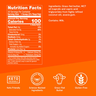 Bulletproof Original Creamer, 14.8 Ounces, Keto Coffee Creamer With Mct Oil And Grass-Fed Butter