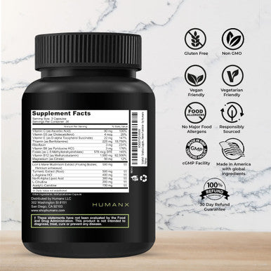 HUMANX Sciatica Focused Formula - Nerve Support Supplement with Stabilized R-Lipoic for Extra Strength - Vitamins Promoting Healthy Back, Hips, Leg, Feet - Neuropathy Supplements - Sciatisil