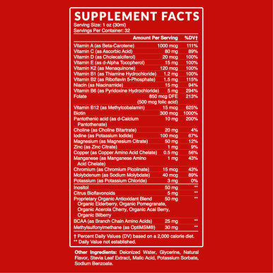 Liquid Multivitamin with Vitamin B6 Vitamin B2 for Digestive Immune Support Powerful Vitamins Minerals to Support Natural Detox Cleanse Strong Hair Skin Nails 32 FL oz
