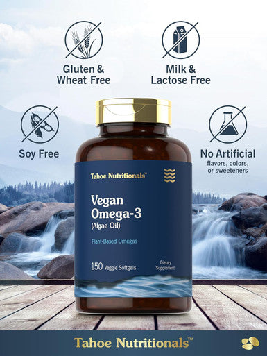 Carlyle Vegan Omega 3 Supplement | 150 Softgels | from Algae Oil | Non-GMO & Gluten | by Tahoe Nutritionals