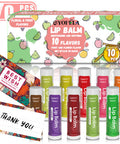 Yopela 10 Pack Natural Lip Balm Bulk with Vitamin E and Coconut Oil Valentine's Day best choice Moisturizing Soothing and Repairing Dry and Chapped Lips 10 Flavors Non GMO