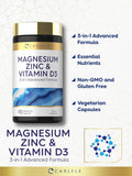 Carlyle Magnesium Zinc And Vitamin D3 90 Capsules 3-In-1 Advanced Formula Vegetarian Non-Gmo And Gluten Free