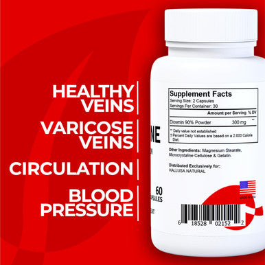 Hallusa Natural Diosmin Circulation - Support For Circulation And Veins - Diosmin - Diosmine- Diosmina - Circulation & Vein Support Supplement