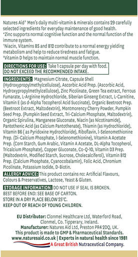 Natures Aid Multi-Vitamins and Minerals Capsules for Men - by Natures Aid