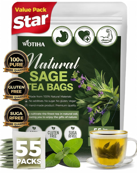 WOTIHA 50 Count Premium White Mulberry Leaf Tea Bags - 100% Natural & Pure, Improves Digestion, Supports Wellness, Slightly Sweet & Refreshing,Non-GMO Caffeine-Free, Additive-Free, Sugar-Free, Vegan
