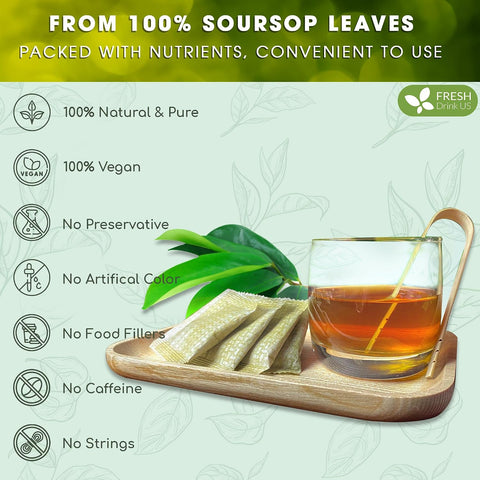 FreshDrinkUS, Premium 50 Mulberry Leaf Tea Bags, 100% Natural & Pure from Mulberry Leaves. Herbal Tea. Made with Natural Material Tea Bags. No Sugar, No Caffeine, No Gluten, Vegan.