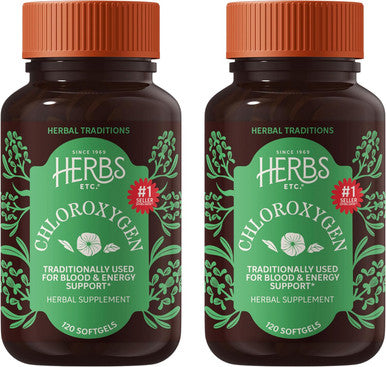 Herbs Etc. ChlorOxygen Chlorophyll Concentrate Softgels High Potency Chlorophyll for Detoxification Support