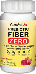 Prebiotic Fiber Zero Gummies For Kids By Yumvs Keto Sugar Gummy Chews For Toddlers 4G Fiber For Children Constipation Support Natural Kosher Halal Berry Chewable 70 Count