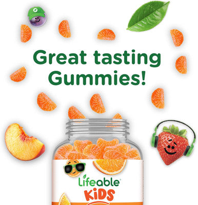 Lifeable Kids Vitamin C Gummies 250Mg Great Tasting Vit C Vegan Gmo-Vitamin C Chewable For Immune Support 90 Gummies