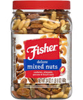 Fisher Snack Honey Roasted Mixed Nuts with Peanuts, 24 Ounces, Peanuts, Cashews, Almonds, Filberts, Pecans