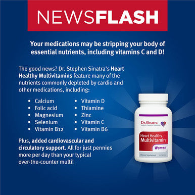 Dr. Sinatras Heart Healthy Multivitamin For Women With Vitamin D 1000 Iu A B12 C E Biotin Folate And Zinc 90 Tablets 30Day Supply
