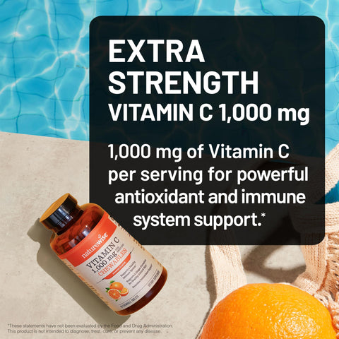 NatureWise Extra Strength Vitamin C Chewable 1000mg for Adults Natural Orange Flavor Immune System and Antioxidant Support NonGMO Vegan and Sugar Free 90 Chewable Tablets[45Day Supply]