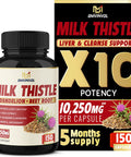 5 Months Supply Milk Thistle Extract Capsules 7 Herbs Equivalent to 10250 mg Health Cleanse and Detox Supplement Enhanced Beet Root Cissus Dandelion More Liver Support Pills Supplement