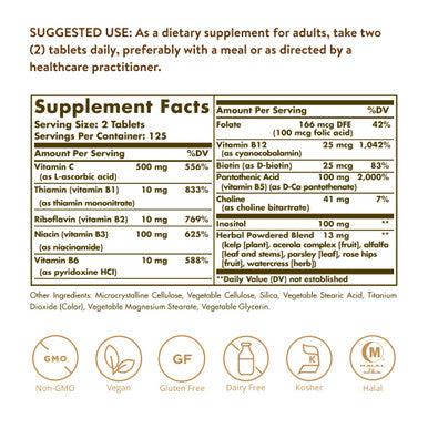 Solgar B-Complex With Vitamin C Stress Formula 250 Tablets - Energy Metabolism Nervous System & Immune Support - Non-Gmo Vegan Gluten Free Dairy Free Kosher Halal - 125 Servings