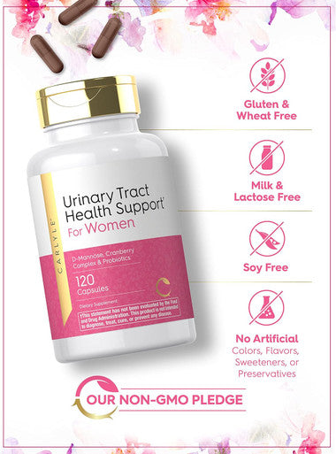 Carlyle Urinary Tract Health for Women | 120 Capsules | Relief for Women | with D-Mannose Cranberry Complex & Probiotics | Non-GMO Gluten