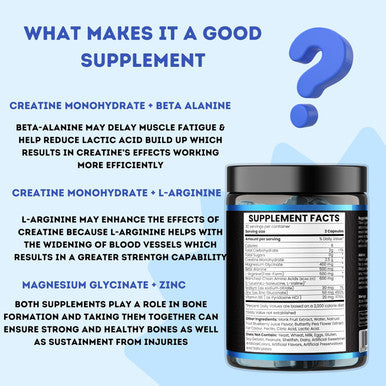Creatine Monohydrate Gummies With Magnesium Glycinate, L-Arginine, Bcaa, Zinc & Beta-Alanine- Creatine Monohydrate Preworkout Gummies Glycinate Creatine Monohydrate Gummies For Men & Women