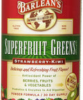 Barlean's Strawberry Kiwi Superfruit Greens Powder Daily Fruits and Veggies Superfood Supplement Green Antioxidant Blend and Fiber Super Power Smoothie Mix 9.52 Oz